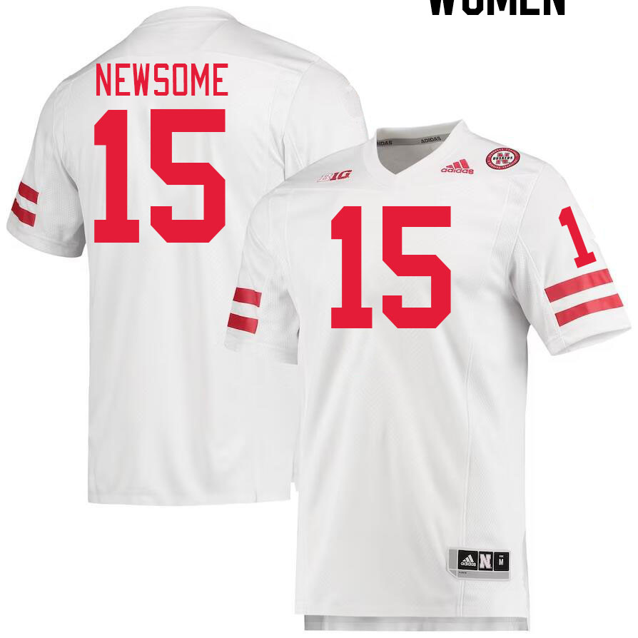 Women #15 Quinton Newsome Nebraska Cornhuskers College Football Jerseys Stitched Sale-White